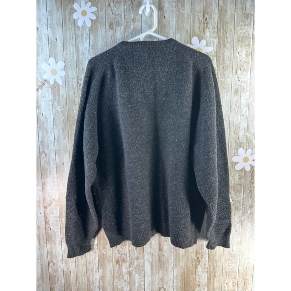 Old Navy‎ 100% Lambswool Mens Pullover Sweater Sz 2XL Dark Gray V-Neck - Picture 2 of 8